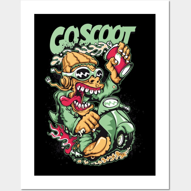 COSCOOT Funny Biker Tees Wall Art by ArtisticNomi